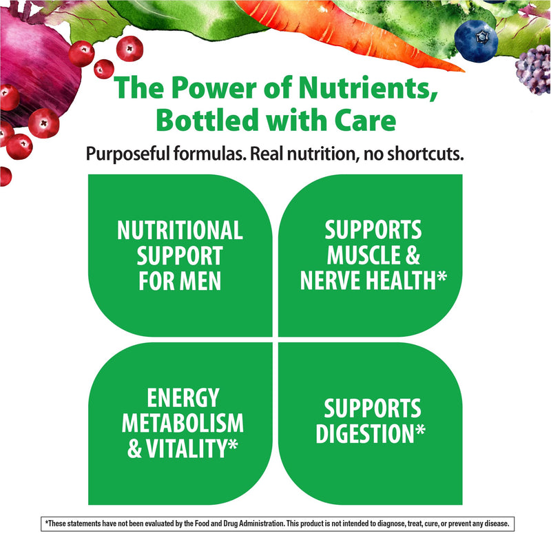 Rainbow Light Mens Multivitamin One + | 60 Caplets | Supports Cellular Energy & Antioxidant Health | with Real Food Nutrients, Digestive Enzymes & Probiotics Men's One 60 Count (Pack of 1)