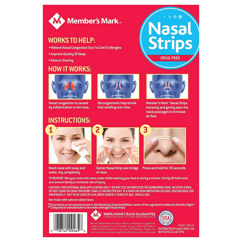 [Australia] - Member's Mark Extra Strength Nasal Strips, Tan (44 Count.) 