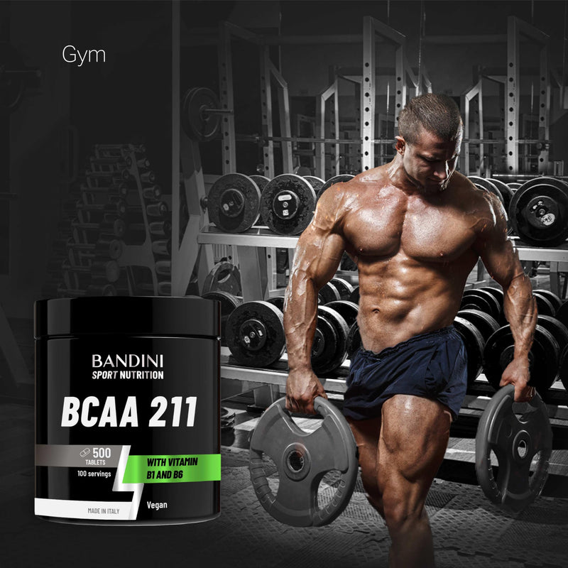 Bandini® BCAA 2:1:1 3000mg per Serving | 500 Vegan Tablets BCAAs (not Capsules or Powder) Pre Workout Branched Chain Amino Acids + Vitamin B6, B1, L-Leucine, L-Isoleucine, L-Valine | BCAA 211 Energy 500 count (Pack of 1)