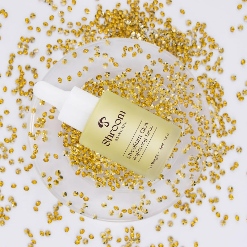 Mycelium Glow Mushroom Brightening Vitamin C Face Serum Facial Moisturizer - All Skin Types Vegan Serums for Skin Care Anti Aging Cruelty-Free Hydrating Serum for Face Dark Spots 30ml