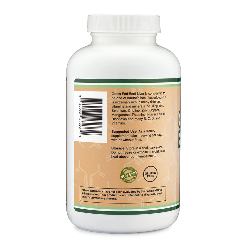 [Australia] - Beef Liver Capsules (1,000mg of Grass Fed, Desiccated Beef Liver per Serving, 180 Capsules, 3 Month Supply) Beef Liver Supplement for Digestion, Immune Health, Energy, and Wellness by Double Wood 