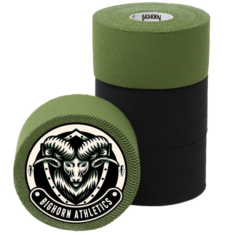 Bighorn Athletics Athletic Tape Bundle - Residue Free Glue, Latex Free, Cotton, Multiple Sizes for Various Activities
