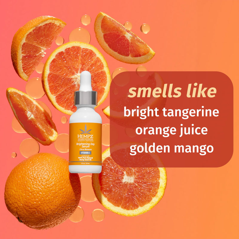 Hempz Facial Serum, Beauty Actives with Vitamin C, Citrus Blossom, 1oz | Leave-in blend smooths frizz and helps add shine to strands 1 Fl Oz (Pack of 1)