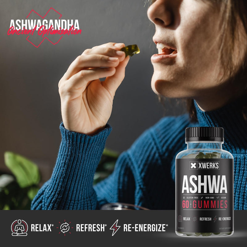 [Australia] - Xwerks Ashwagandha Root Gummies - Extra Strength 1500mg - Natural Supplements for Immunity Support & Strength- Non-GMO Gluten Free and Vegan Gummy Vitamins for Adults - 60CT 