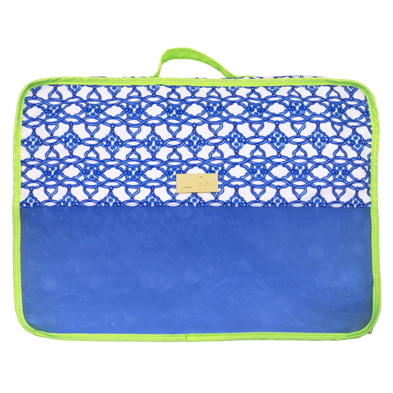 Lilly Pulitzer Packing Cubes Set of 3, Blue and Green Prints | Resort Ready Polyester & Mesh Suitcase Luggage Organizers in 3 Sizes with Zipper Closures, Trim, & Handles for Travel