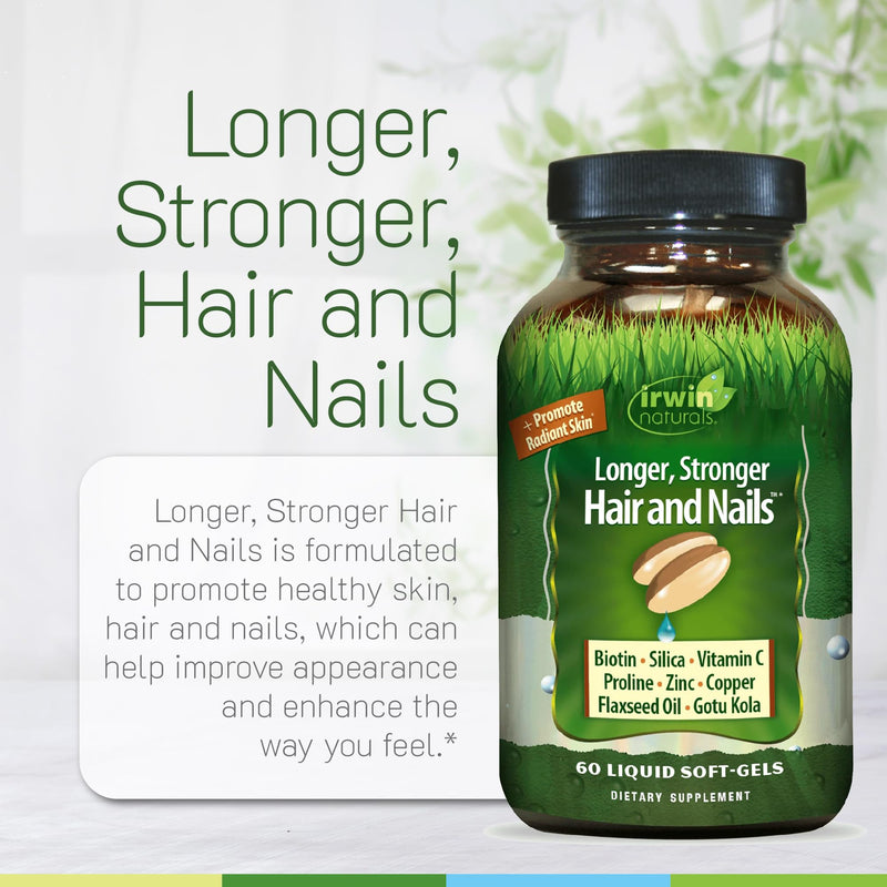 Irwin Naturals Healthy Skin & Hair Plus Nails by Irwin Naturals 2-Pack | Nutrient Rich | Provides Shine and Strength | 2 X 60 Softgels 60 Count (Pack of 1)