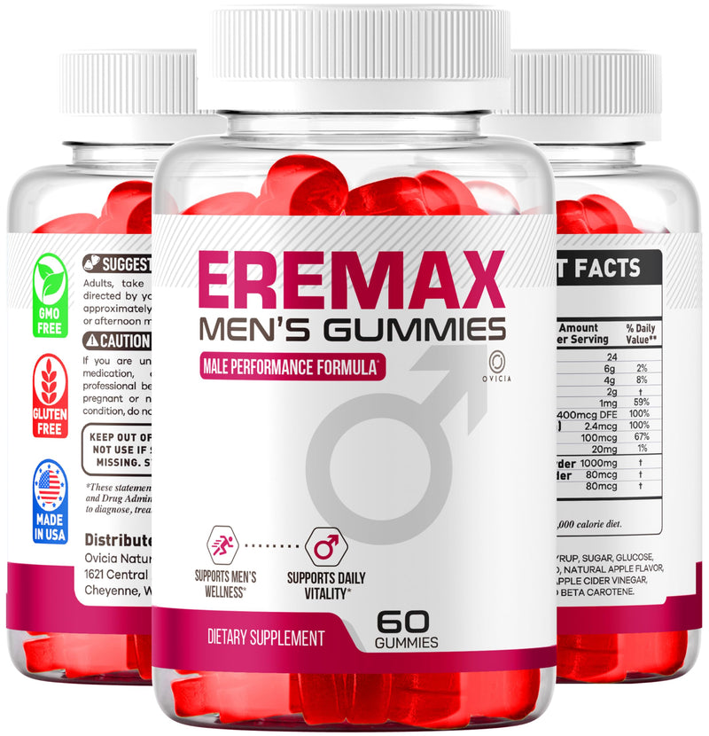 Eremax Gummies - Official EreMax Gummys Advanced Premium Formula Support Maximum Strength, All Natural Ingredients Vitamins for Overall Health & Wellness Reviews, 60 Gummies for 1 Month