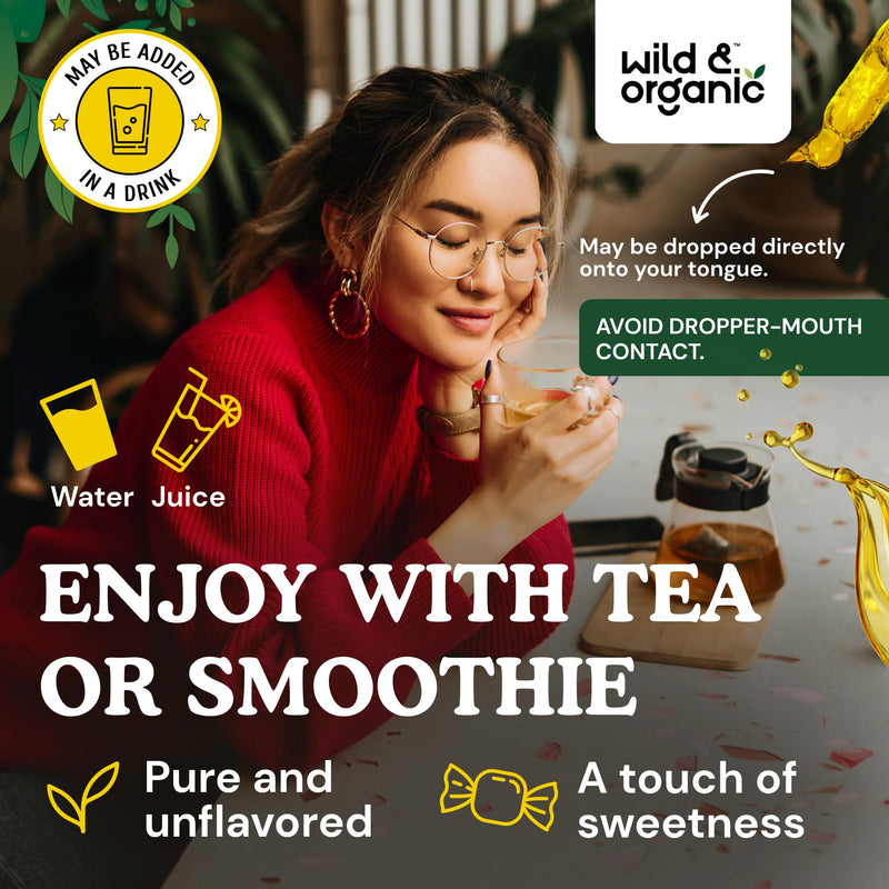 [Australia] - Wild & Organic Ashwagandha Drops - Mood Support Supplement w/Ashwagandha Root Extract - Liquid Drops for Calm Mind - Relaxation Supplements - Sugar & Alcohol-Free - 4 fl oz 4 Fl Oz (Pack of 1) 