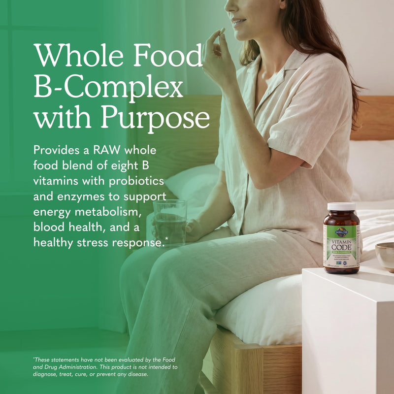 Garden of Life Vitamin B Complex, 120 Vegan Capsules, High Potency Vitamins for Energy & Metabolism with B6, Folate & B12 as Methylcobalamin plus Probiotics | High Potency Vitamins for Energy & Metabolism with B6, Folate & B12 as Methylcobalamin, plus ...