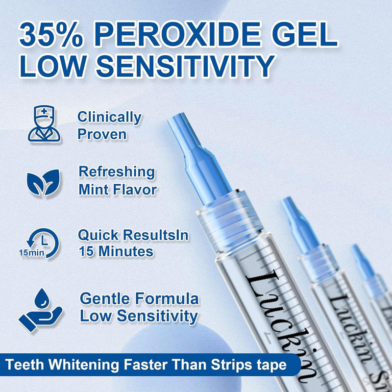 35% Teeth Whitening Gel Refills,Carbamide Peroxide Gel for Trays | 60 Whitening Treatments, No Sensitivity Teeth Whiteners, 10-Pack 3ml Whitening Gel for Teeth Whitening Kits Blue 0.1 Fl Oz (Pack of 10)