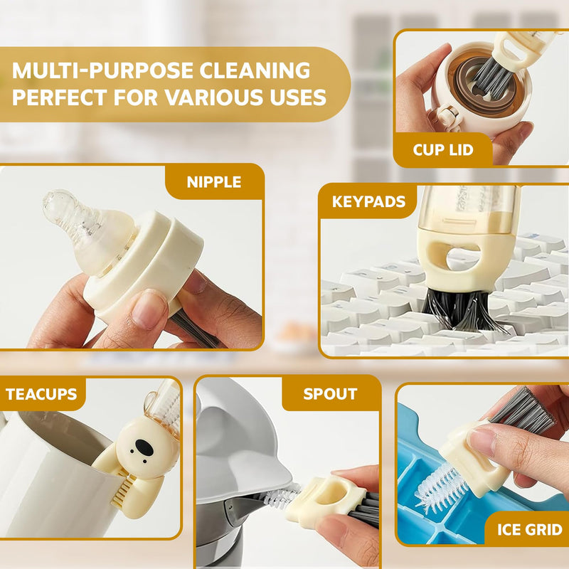 [Australia] - Cup Lid Cleaning Brush, 3 in 1 Cup Cleaner Brush New Multifunctional Lid Cleaner Lid Brush Cleaning Tool Multipurpose Bottle Gap Cleaner Brush Blue 