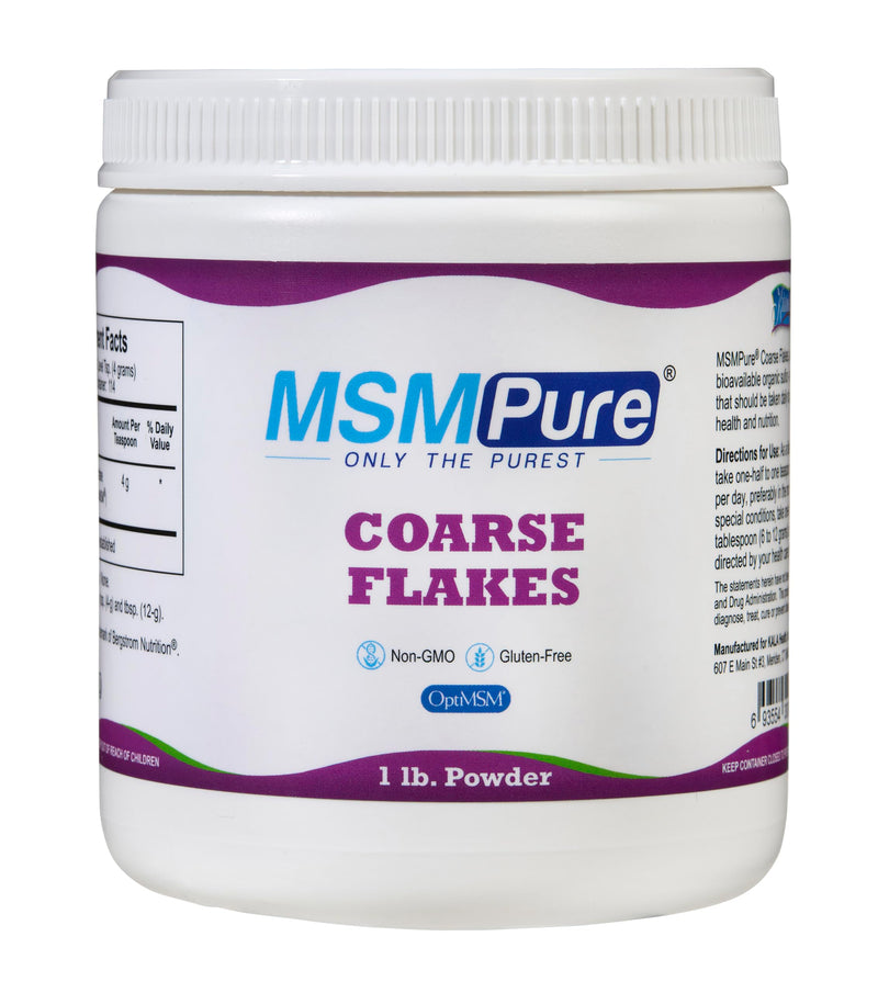 [Australia] - KALA HEALTH MSMPure Coarse MSM Powder Flakes ‚Äì US-Made MSM for Joint Health, Skin Appearance, and Hair & Nail Support ‚Äì 1 lb, Organic Sulfur Unflavored 1 Pound (Pack of 1) 