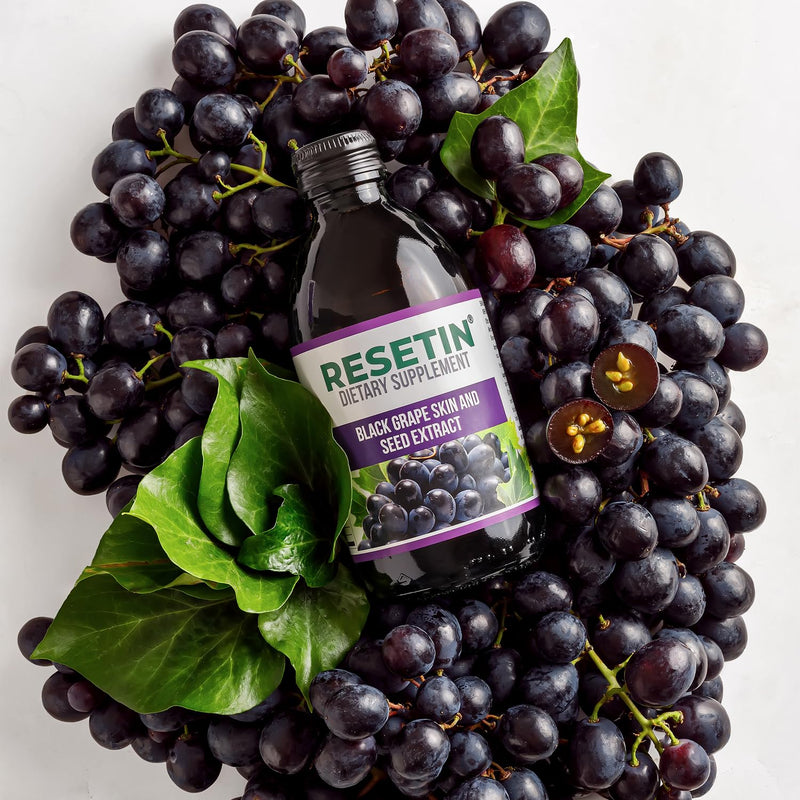 Resveratrol Supplement Extracted from Black Grapes Seed and Skin with Quercetin, Catechin, & Epicatechin – Powerful Polyphenols for Antioxidant & Heart Health Support - 100% Natural