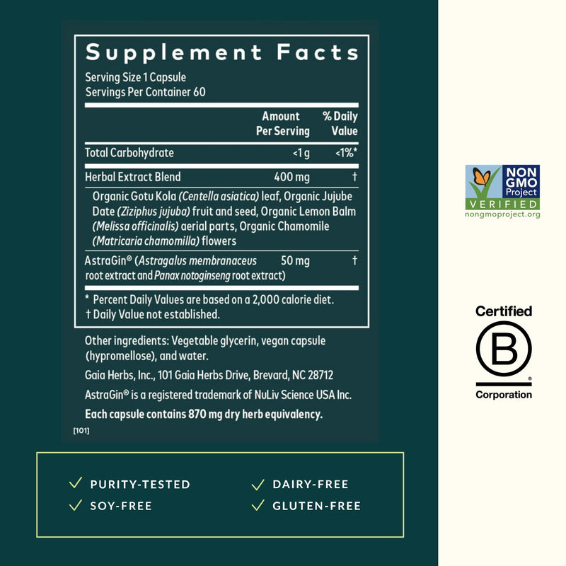 [Australia] - Gaia Herbs Gut Revival - Herbal Digestive Supplement to Support Gut Health - Made with Astragalus, Gotu Kola, Jujube & More - Free from Dairy, Soy & Gluten - 60 Vegan Capsules (60 Servings) 