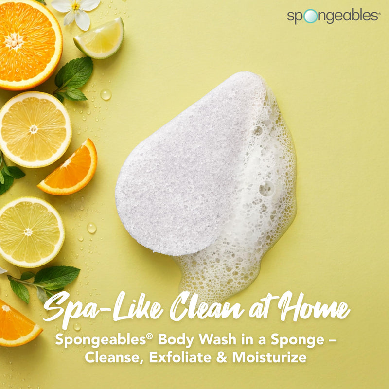 Spongeables Exfoliating Body Wash in a 20+ Wash Sponge, Vitamin C, 1 Count 1 Count (Pack of 1)