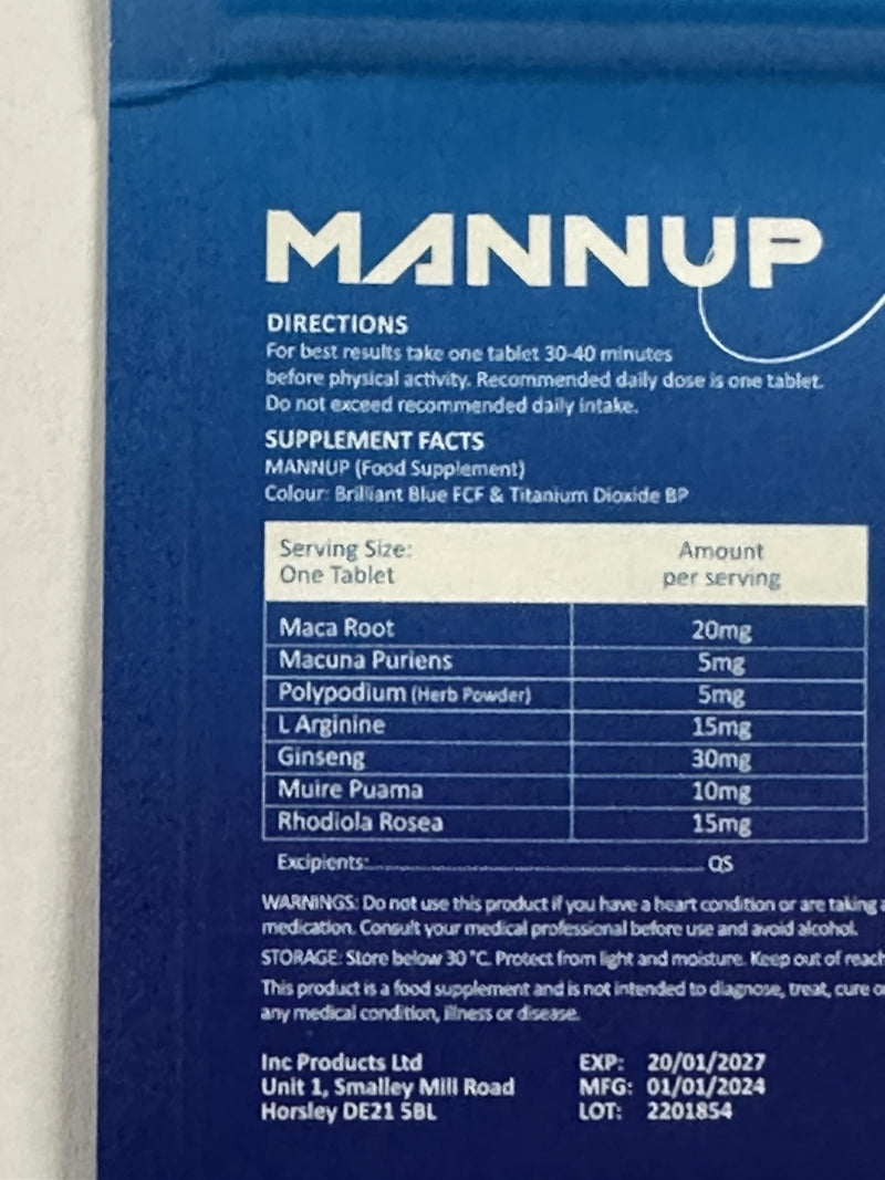 Blue Tablets for Men/Stronger/Longer / 100% Natural and Herbal Ingredients