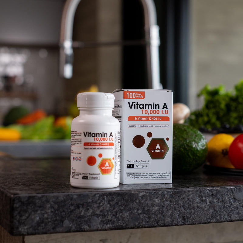 [Australia] - Nutra Vitamin A 10,000 IU & Vitamin D3 400 IU ‚Äì High Potency Softgel Supplement ‚Äì 100 Softgels ‚Äì 100-Day Supply ‚Äì Daily A & D Formula with Retinyl Palmitate & Cholecalciferol 