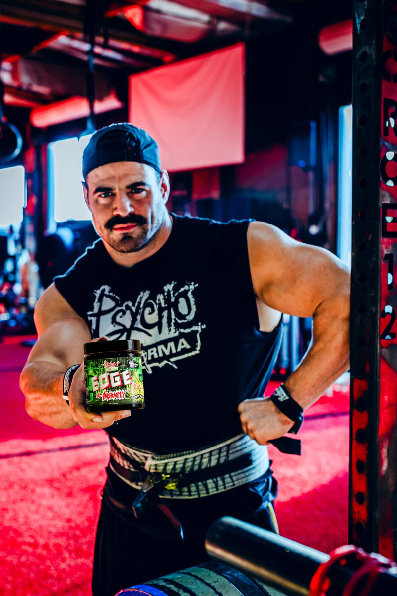 #1 Strongest PWO Psycho Pharma Edge of Insanity - Most Intense Pre Workout Powder for, Focus, Power & Energy. Premium researched Formula and Ingredients - 297.5g (Spike Punch) Spike Punch