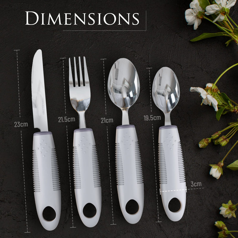 iMedic Easy Grip Cutlery for Arthritic Hands Grey(1 Pack) – Adaptive Utensils Designed to Support Disabled Adults – Weighted Tableware Set – Caring Aid for Tremors, Parkinson’s Single