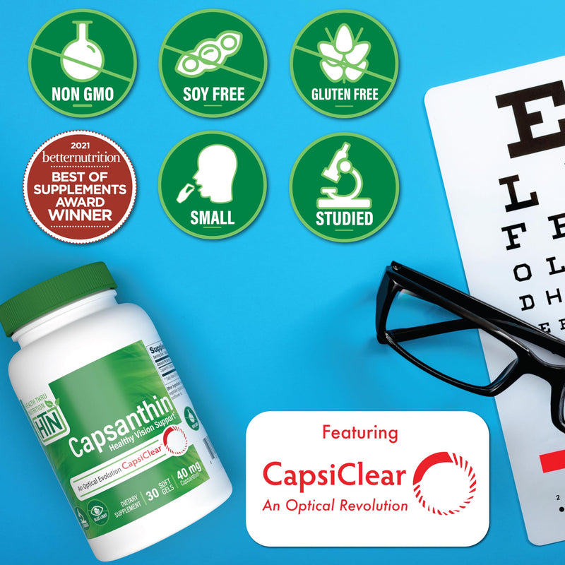 [Australia] - Health Thru Nutrition Capsanthin 40mg - Ultimate Eye Supplement | Healthy Vision Support & Blue Light Protection Dry Eye Relief as CapsiClear Derived from Capsicum Annuum | Pack of 30 