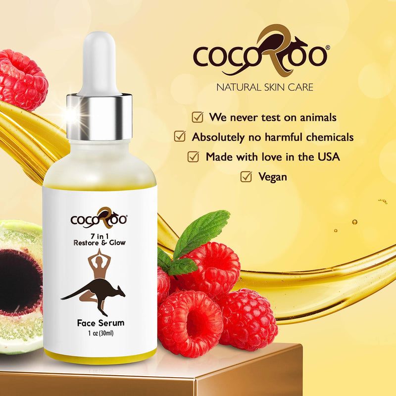 7in1 Anti-Aging Face Serum, Plant-Based with Vitamin C, Ceramide & Jojoba Oil, 100% Pure, Natural & Vegan
