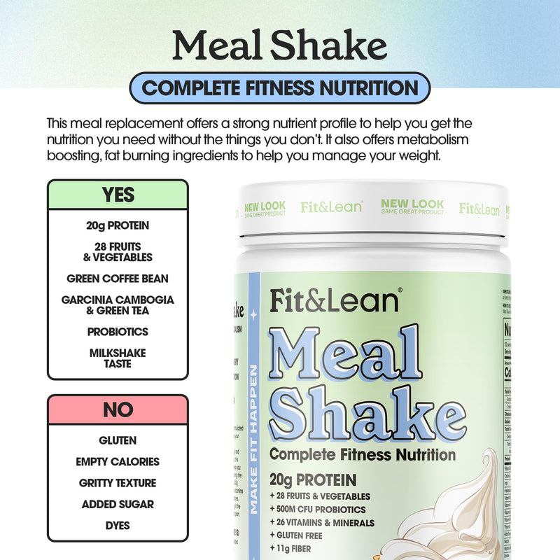 [Australia] - Fit & Lean Meal Shake, Fat Burning Meal Replacement, Protein, Fiber, Probiotics, Vanilla, 1lb, 10 Servings Per Container Vanilla Ice Cream 1 Pound (Pack of 1) 