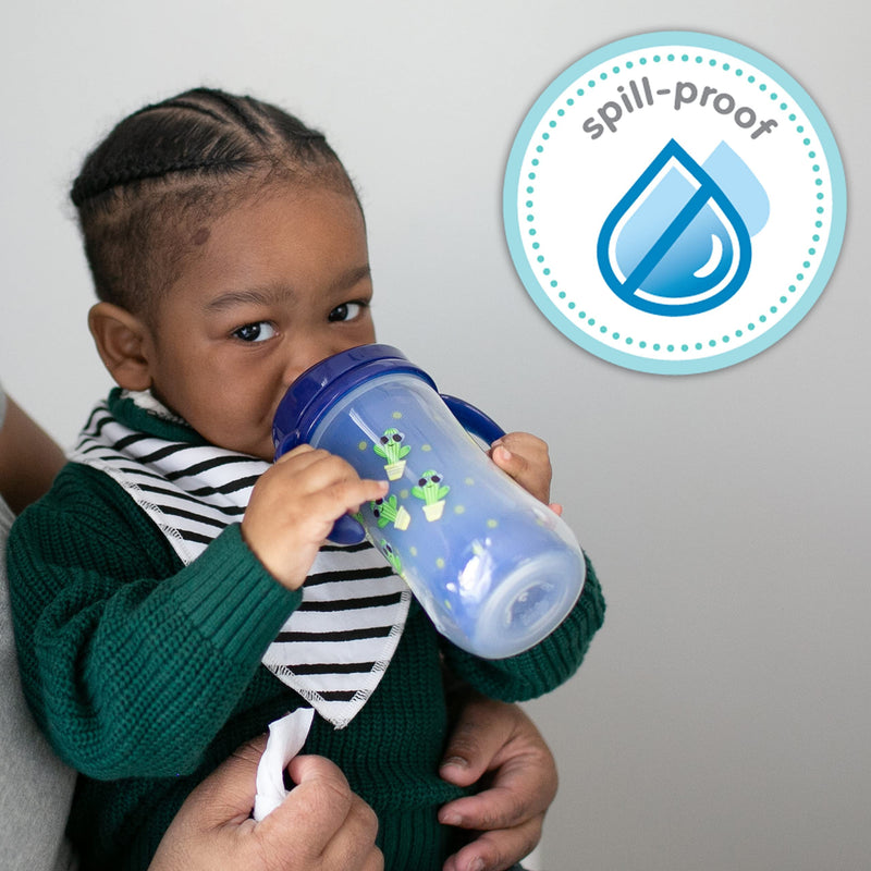 [Australia] - Dr. Brown's Milestones Hard Spout Insulated Sippy Cup with Handles, Blue, 10 oz, 2 Pack, 12m+ 10 Ounce (Pack of 2) 