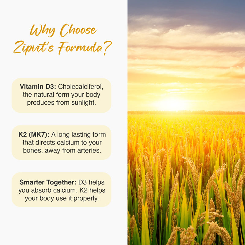 Zipvit Vitamin D3 4000 iu & Vitamin K2 MK7 100μg, 1 Year Supply, 365 Vegetarian Vitamin D3 K2 Tablets, High Strength Vitamin D Supplement, Supports Immune, Bone & Muscle Health D3 & K2