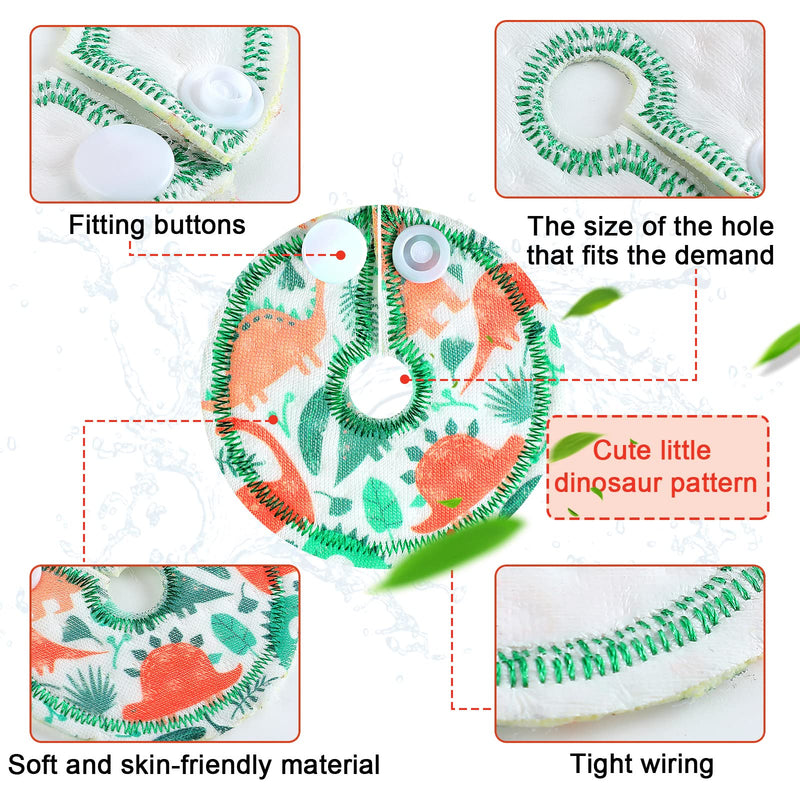 [Australia] - 24 Pack Cotton Pads for Feeding Support, Feeding Pads Supplies G Shape Pads Button Covers for Feeding Care (Dinosaur) Dinosaur 