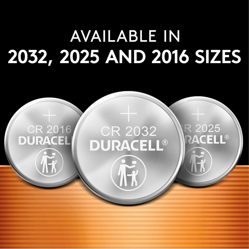 Duracell CR2016 3V Lithium Battery, Child Safety Features, 4 Count Pack, Lithium Coin Battery for Key Fob, Car Remote, Glucose Monitor, CR Lithium 3 Volt Cell