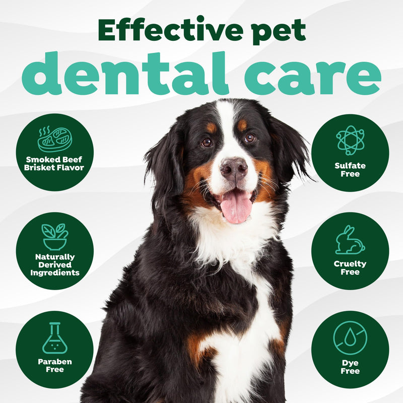 [Australia] - TropiClean Fresh Breath Oral Care Kit - Soft Bristle Finger Toothbrush - Dog Tooth Brushing Kit - Beef Brisket Flavor Dog Toothpaste 