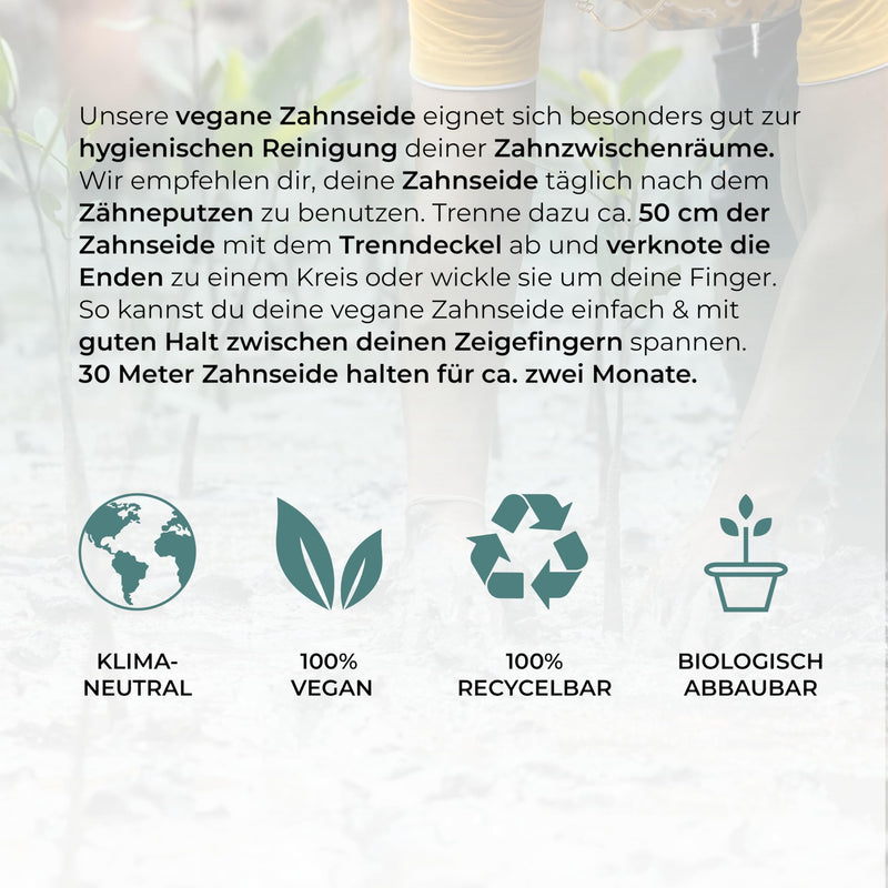 [Australia] - BAMBUNA dental floss in a jar with mint flavor 30 m - dental floss - zero waste dental floss - vegan dental floss made from corn starch - dental floss plastic-free - dental floss in a jar with separating lid - Made in Germany 30.00 m (pack of 1) 