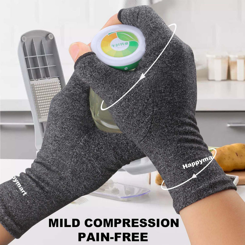 [Australia] - 2 Pairs Arthritis Gloves, Hand Compression Gloves for Rheumatoid, Pain Relief, Carpal Tunnel, Swelling, Joint Support, Driving Fingerless Gloves for Women Men (Black, Medium) Medium (Pack of 4) Black 