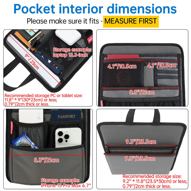 Slim Rugged Backpack Organizer Insert for Business Casual Men Women -13 Pockets,Padded Nylon,Max 14'' laptop- Pink