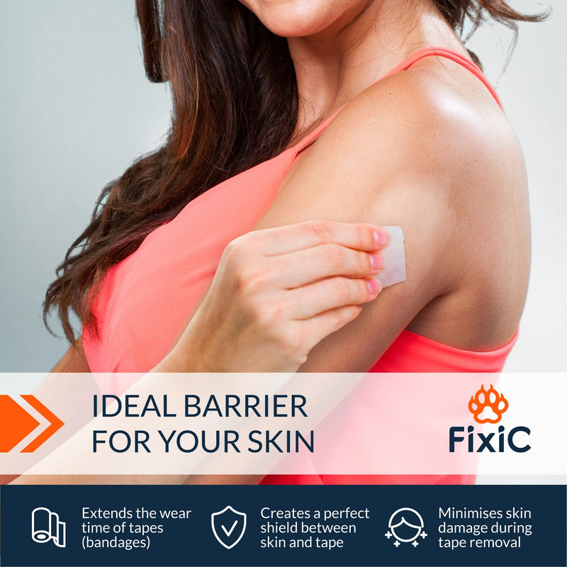 [Australia] - Fixic Skin Barrier Wipes - 50 PCS - Premium Skin Prep Protective Wipes - Skin Adhesive Wipes to Create the Barrier between Skin and Attachments - Skin Glue Wipes to Increase the Adhesive Tape Effect! Adhesive Barrier Wipes 