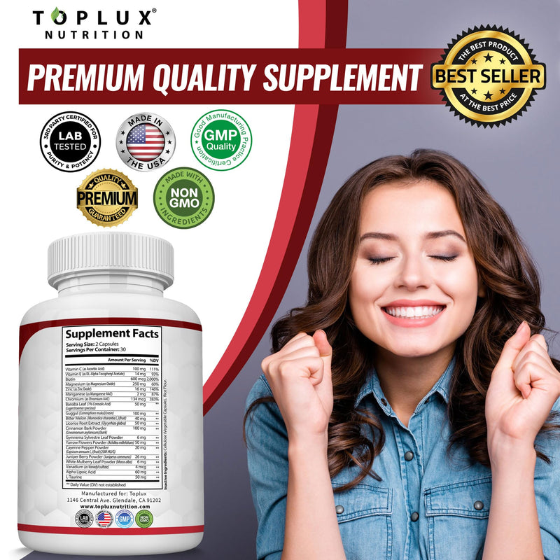 [Australia] - Premium Natural Balance Blend Complex Supplement - Natural 20 Herbs and Vitamins with Cinnamon Non-GMO Vegan, for Men Women, 60 Capsules 