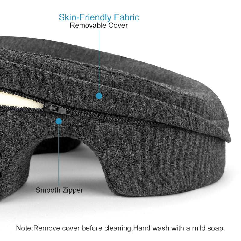 [Australia] - Face Down Pillow, Massage Headrest Pillows for Bed,Face Cradle, BBL Pillow Used for Recovery After Eye Surgery, Stomach Sleepers,with Machine Washable Cover (Dark Grey) Dark Grey 