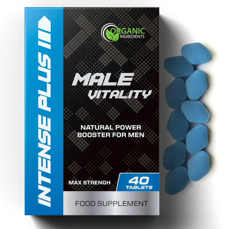 Intense Plus 40 Tablets for Men – Extra Strong, Fast-Acting Energy and Stamina Pills – for Enhanced Performance with Ginseng and Herbal Extracts – Made in The UK