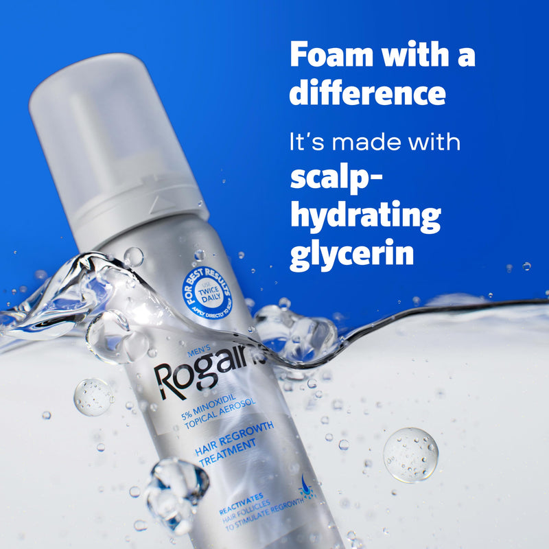 Men's Rogaine 5% Minoxidil Topical Foam, Unscented, 3 Mo Supply, 3x 2.11 Oz | Hair Regrowth Foam, Topical Hair Loss Treatment for Men, Regrow Fuller, Thicker Hair, Unscented, Aerosol, 3-Month Supply 2.11 Ounce (Pack of 3)