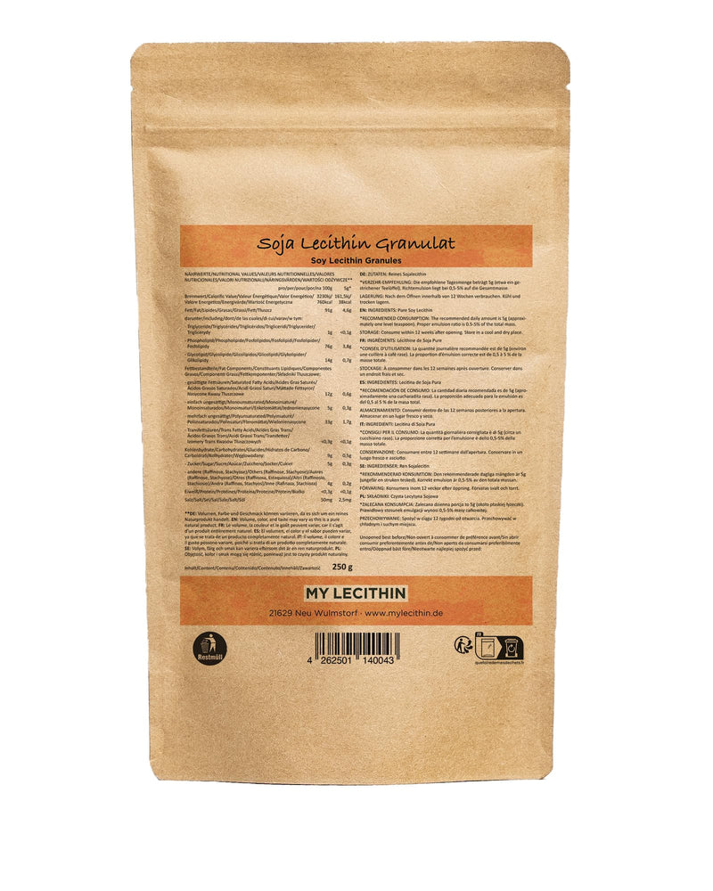 Soy Lecithin Granules High Organic Availability Quality from Germany Vegan (250 g)