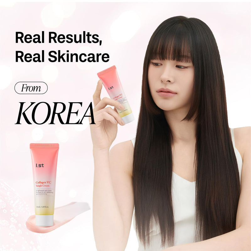 I.st Collagen VC Bounce Cream, Smooth Radiant Glow, Korean Face Moisturizer with Collagen & Vitamin Complex, Hydrating Makeup Base, 1.69 Fl Oz