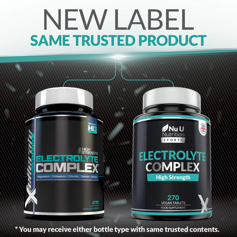 Nu U Nutrition - Electrolytes Complex - 270 Vegan Unflavoured Tablets with Sodium, Potassium, Magnesium & Calcium Phosphate - Suitable for Carnivore & Paleo Diet - Made in the UK