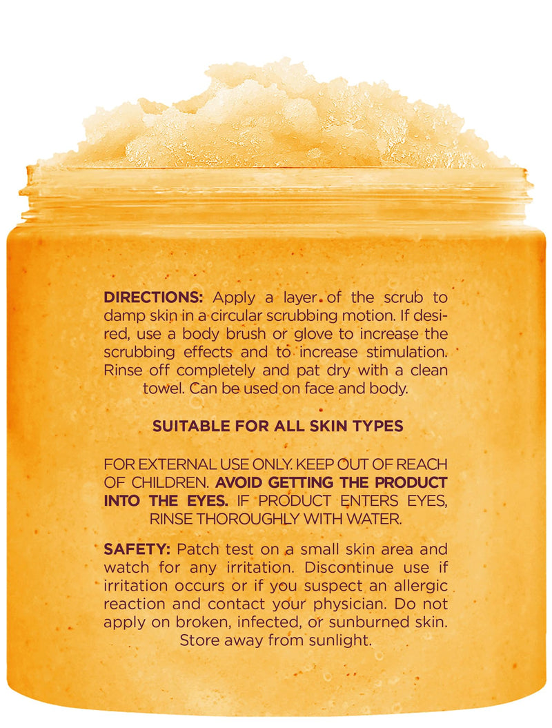 [Australia] - Brooklyn Botany Peach Bellini Honey Sugar Scrub for Body 10 oz – Deeply Hydrating and Gently Exfoliating Body Scrub for Women and Men – Moisturizing and Nourishing the Skin 10 Ounce (Pack of 1) 