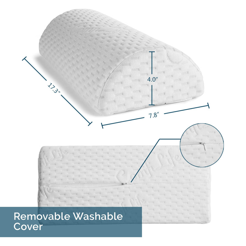 [Australia] - ComfiLife Knee Pillow for Back Sleeping – 100% Memory Foam Bolster Pillow for Legs – Under Knee Pillow for Sleeping on Back – Leg & Hip Pain Relief for Side Sleepers – Half Moon Pillow 