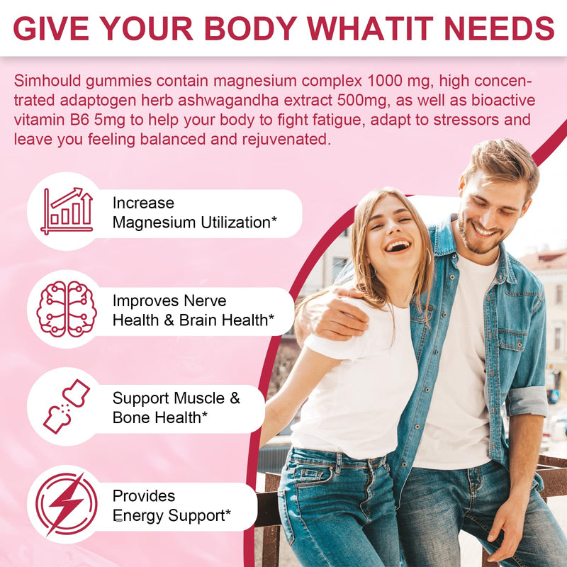 2 Packs Liposomal Magnesium Complex Gummies-as 12 Forms of Magnesium Citrate,Glycinate,Malate,Oxide,and More with Vitamin D3, B6,C, Ashwagandha & CoQ10 for Women and Men-Support Bone & Muscle 120 Cts 60 Count (Pack of 2)
