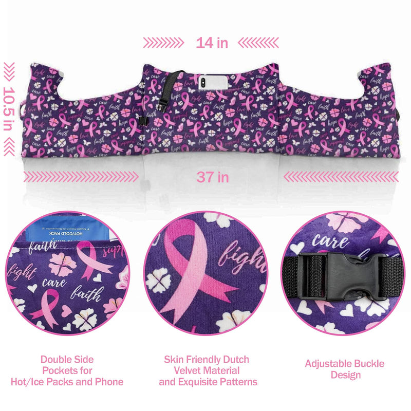 [Australia] - Mastectomy Pillow - Post Surgery Pillow, Breast Pillow for Sleeping After Heart Surgery, Lumpectomy Pillow, Breast Reduction & Augmentation Pillow Double Mastectomy Gifts for Women Ribbon01 one size 