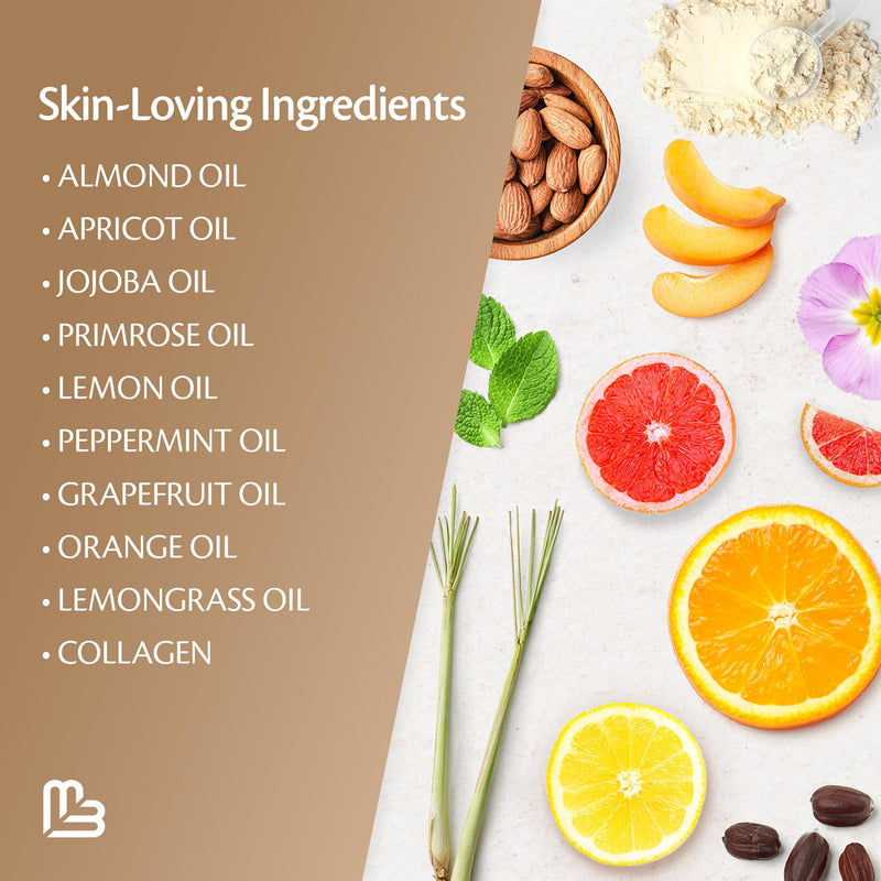 [Australia] - Brown Sugar Scrub Face Foot & Body Exfoliator Infused with Collagen and Stem Cell Exfoliating Salt Body Scrub for Toning Skin Cellulite Skin Care, 12oz by M3 Naturals Brown Sugar 