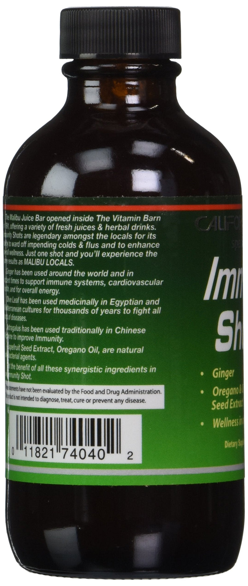[Australia] - California Natural Immunity Shots 4oz Bottle Opti-Zinc, Organic Ginger Root, Oregano Oil - Potent & Pure Immune System Booster - Immune System Support (Pack of 1) 