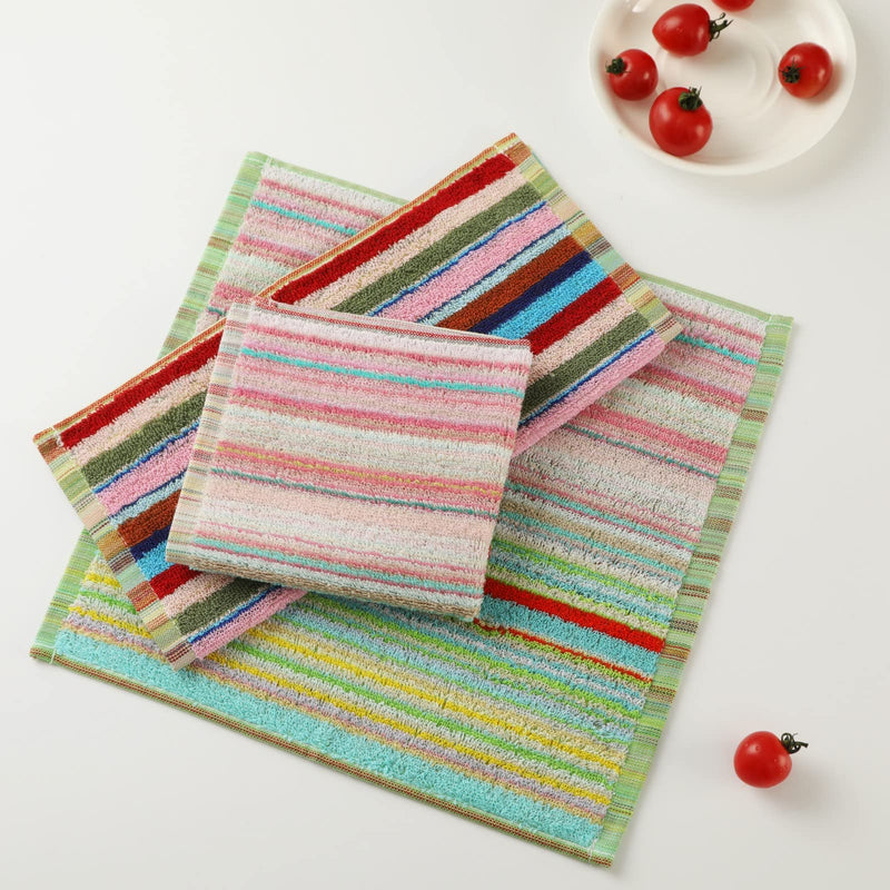 [Australia] - Kitchen Dishcloths for Washing Dishes, Ultra Absorbent Dish Rags, Cotton Cleaning Cloths Pack of 8, 12x12 Inches (Mix-1, 12x12 inch) Mix-1 
