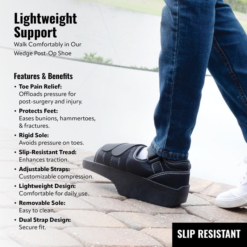 [Australia] - Wedge Post-Op Shoe, Medical Offloading Shoes for Toe Injuries, Surgical and Orthopedic Boot for Foot, Plantar Fasciitis, Bunion, Hammertoe, Broken Toe Support for Men and Women, Size XL X-Large 